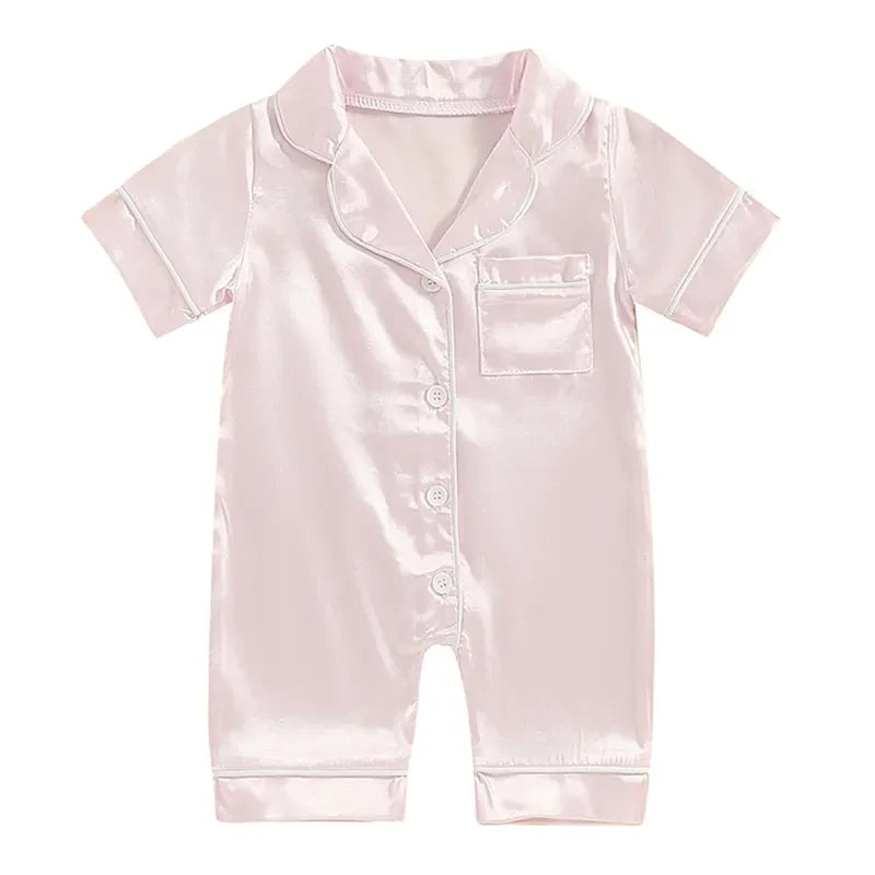 Infant Satin Silk Pajama Romper