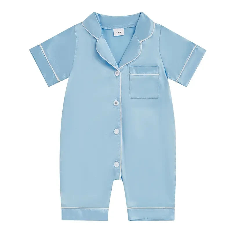 Infant Satin Silk Pajama Romper