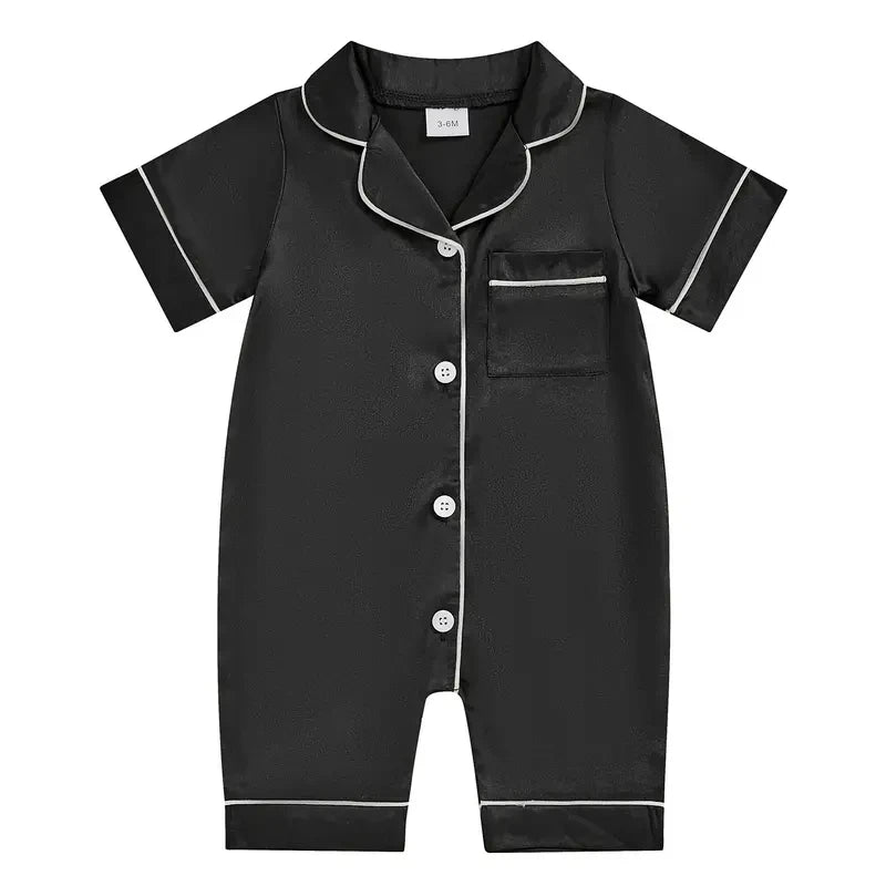Infant Satin Silk Pajama Romper