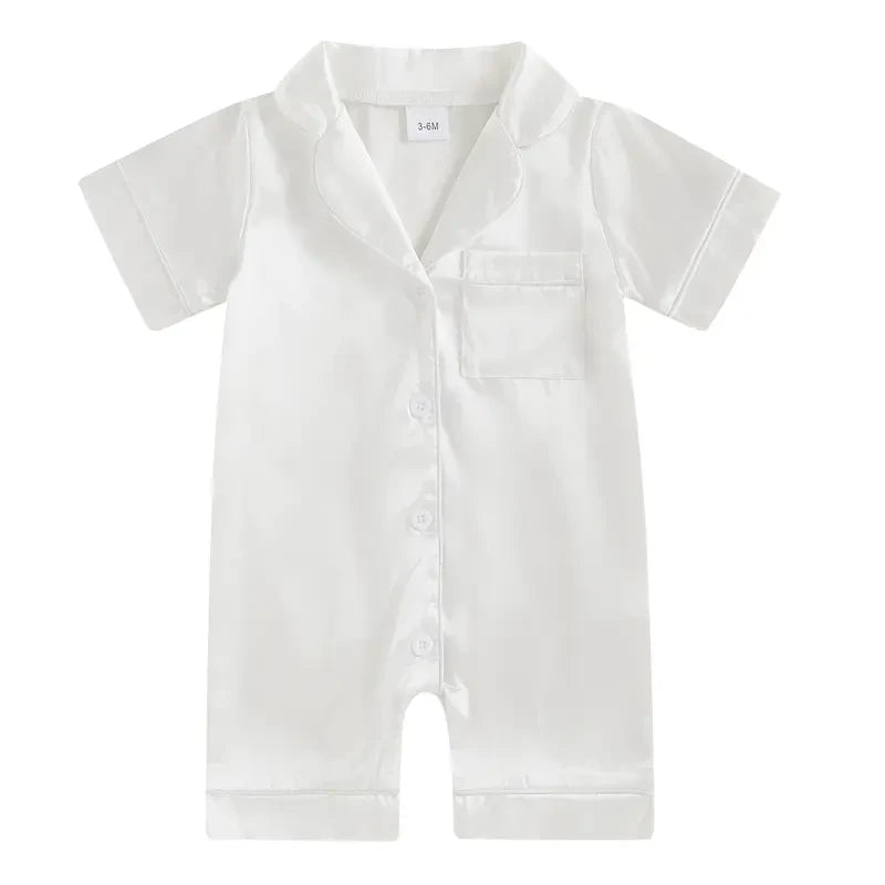 Infant Satin Silk Pajama Romper